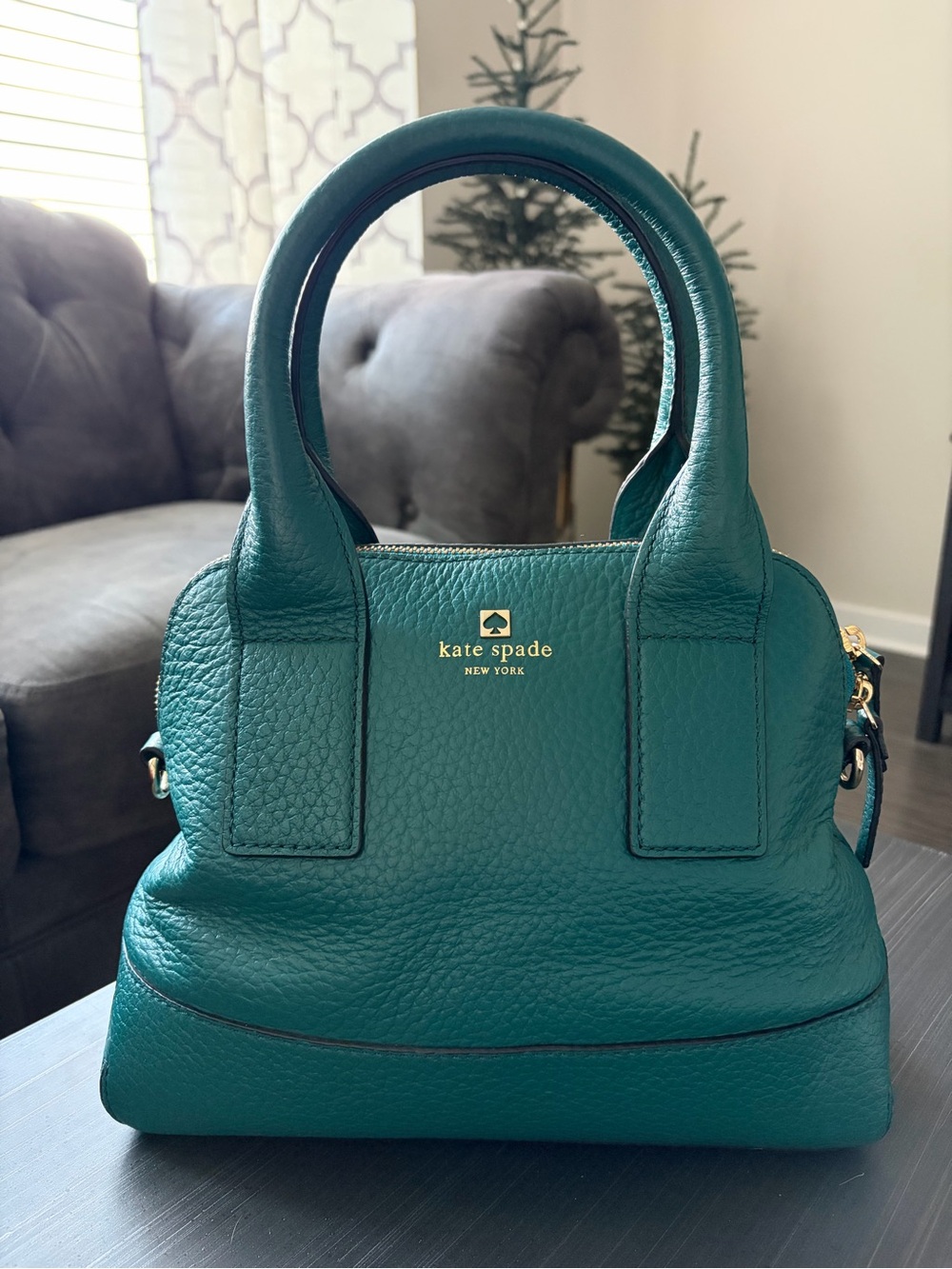 Kate Spade Pebbled Leather Dome Satchel (dust bag/strap included)